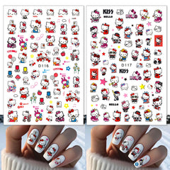 Foweso cat nail stickers closeup highlighting self-adhesive 3D designs for easy DIY decor.