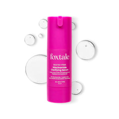 FoxTale 12% Niacinamide serum bottle highlighting complexion-brightening potential.