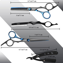Fozirut thinning shear shown for smooth hair blending during styling.