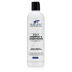 Fragfre 2-in-1 bottle front shows fragrance-free formula for sensitive scalps.