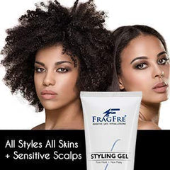 FRAGFRE hair gel applied by hands demonstrates easy, mess-free styling