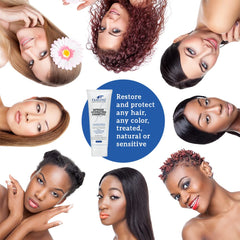 FRAGFRE bottle with color-safe symbol and usage context for color-treated hair.