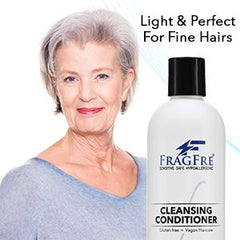 FRAGFRE sensitive skin formula closeup highlighting gentle conditioning