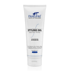 FRAGFRE unscented styling gel 8oz bottle for clean, fragrance-free hold.