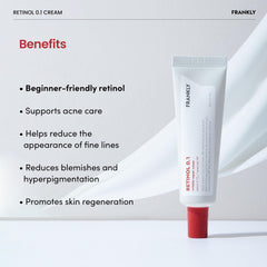 FRANKLY Retinol 0.1% Cream texture swatch reveals smooth, creamy consistency