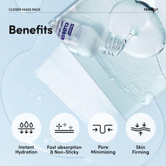 FRANKLY semi-gel sheet mask applied to face for slip-free wear