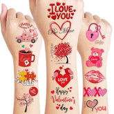 Frawharmone valentines tattoos pack cover, vibrant designs for quick party decor.