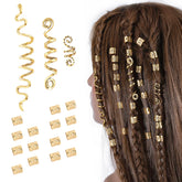 FRDTLUTHW gold dreadlock beads decorating braided hair for an elegant look