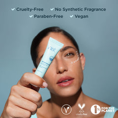 FRÉ Brighten Me eye cream being applied beneath the eyes for smoothing fine lines