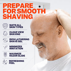 Freebird Shave Gel precision visibility enables clean lines without foam.