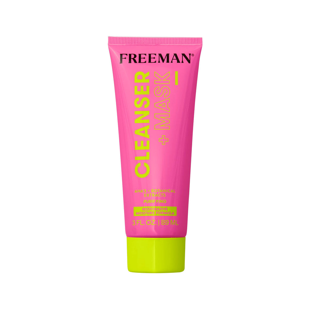 Freeman Cleanser + Mask dual-action bottle-foam shows creamy texture for gentle cleansing.