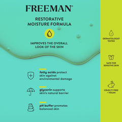 Droplets of Freeman Glow Booster Serum ready to be applied on skin.