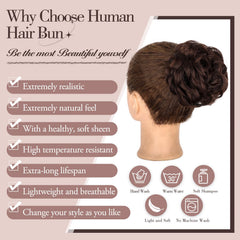 FREEMEIGE curly chignon updo adds elegant volume for daily wear.