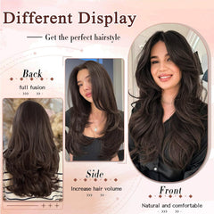 FREEMEIGE dark-brown extensions close-up showing silky texture