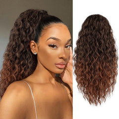 FREEMEIGE ponytail extension with drawstring for quick, secure wear and instant volume