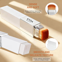 FREEORR dual-ended foundation brush application demonstrates easy concealing and precise coverage