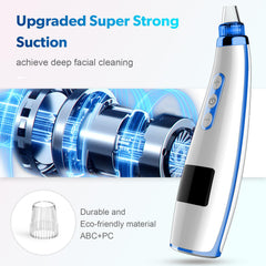 FREESHOW Blackhead Vacuum LED display shows suction level for precise control.