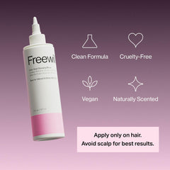 Freewill Color Seal Glossing Rinse application on hair demonstrates easy, even coverage for glossy results