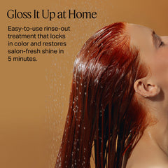 Freewill Color Seal Glossing Rinse on hair delivers vibrant shine and refreshed color without weighing down