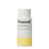 Freewill Frizz Smoothing Conditioner bottle pour showing frizz control benefits