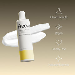 Freewill Frizz Smoothing Cream jar highlights coconut oil ingredients