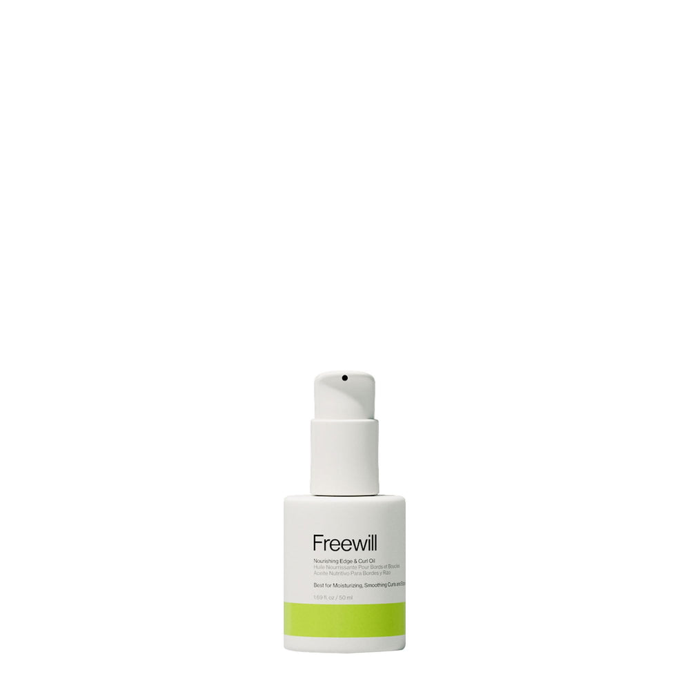Freewill Nourishing Edge and Curl Oil bottle with 4 oz for curls and edges hydration