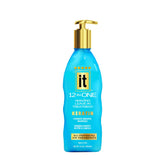 Freeze It IT 12-in-One leave-in bottle pour helps smooth frizzy, dry hair with keratin care.