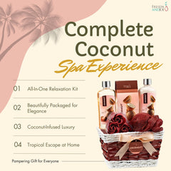 Freida and Joe Coconut Spa Gift Basket soap flowers for a fragrant at-home spa