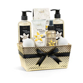 Freida and Joe warm vanilla gift basket for at home pampering