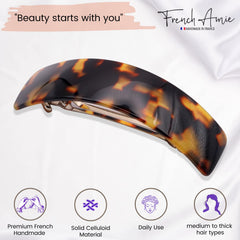 French Amie Curved Tokyo large clip half-upstyle offers polished, versatile looks.