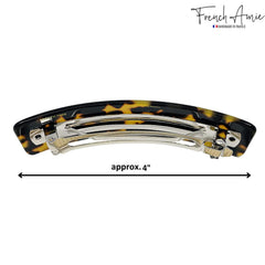 French Amie Yellow Tokyo rectangle backview reveals durable stainless steel clasp.