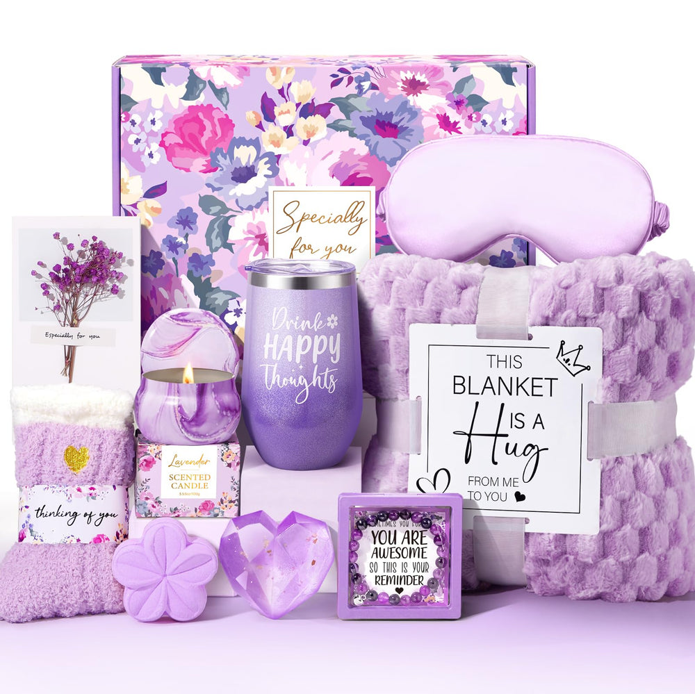 Frerdui lavender blanket gift basket for cozy nights at home