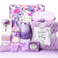 Frerdui lavender blanket gift basket for cozy nights at home