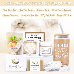 Frerdui spa gift basket with soy candle for relaxation