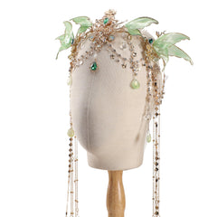 FRESHME Renfaire butterfly crown with green wings, ideal for cosplay and fantasy weddings.