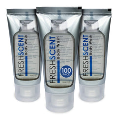Freshscent 1oz body wash tube front view, ideal guest amenities for hotels and vacation rentals