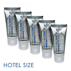 Freshscent 1oz tubes in case, ready for guest amenities and restocking.