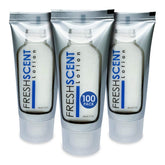 Freshscent Lotion 1oz tubes organized for hotel guest room kits.