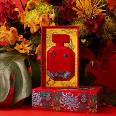 Frida Kahlo Red Deluxe bottle front view, a bold packaging statement for daily wear.