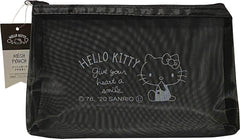 Friend Hello Kitty mesh pouch open with gusset for quick access and organization