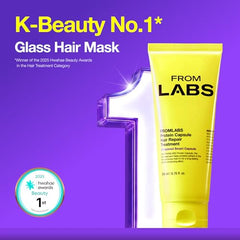 Close-up of keratin capsules delivering targeted repair for damaged hair.