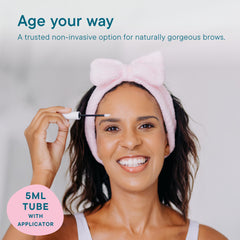 Close-up of ingredients with peptides for stronger, fuller brows.