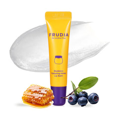 FRUDIA blueberry honey lip balm tube provides deep hydration for dry lips.