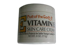 Fruit of the Earth Vitamin E Skin Care Cream jar front showing gentle hydration for dry skin.