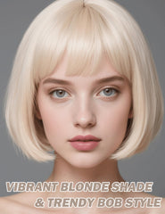 FSLLZCJY Blonde Bob Wig lace cap close-up highlights breathable cap design