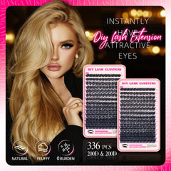 FTBZCF Lash Clusters Kit 200D detail showing dense, lightweight clusters