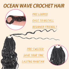 Fuchangzai Ocean Wave deep wave 18-inch length for versatile styling.