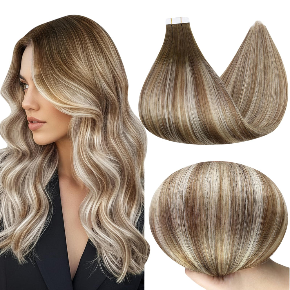 Full Shine balayage tape-in extensions 18 inch blend naturally for a fuller look