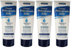 Fungoto 4-pack creamy petroleum jelly jars with vitamin E for everyday moisture.