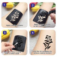 Funtigee hand stencils template for precise, mess-free tattoos.